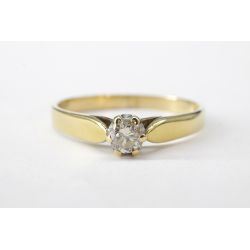 DIAMENT 0,25 CT ZŁOTO 375 PIERŚCIONEK ROZMIAR 18