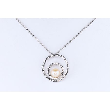 PERŁA CYRKONIA ZŁOTO 585 NASZYJNIK ŁAŃCUSZEK ZAWIESZKA