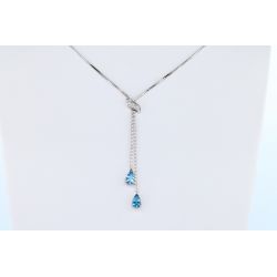 TOPAZY DIAMENTY ZŁOTO 375 NASZYJNIK