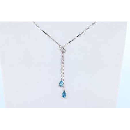 TOPAZY DIAMENTY ZŁOTO 375 NASZYJNIK