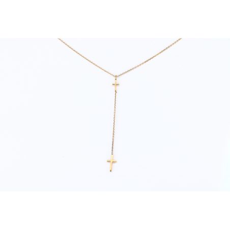 KRZYŻYK ZŁOTO 375 NASZYJNIK ŁAŃCUSZEK ZAWIESZKA
