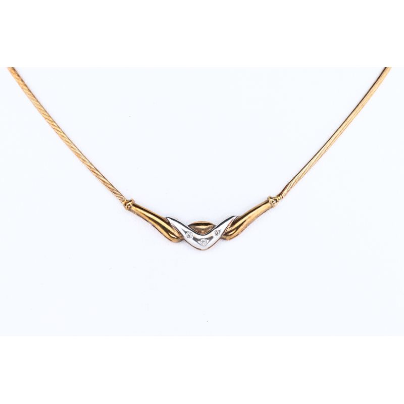 DIAMENTY ZŁOTO 375 NASZYJNIK