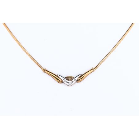 DIAMENTY ZŁOTO 375 NASZYJNIK