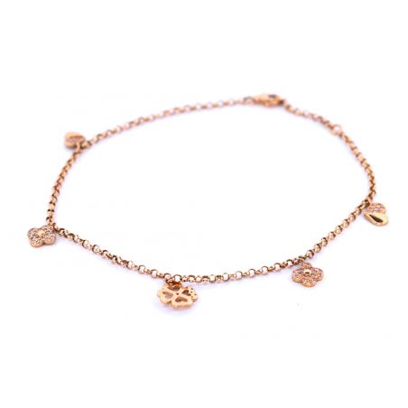 CYRKONIE ZŁOTO 585 BRANSOLETKA NA NOGĘ