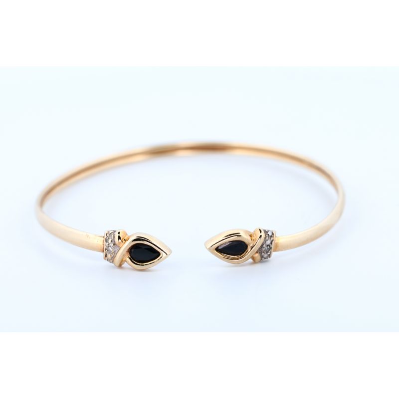 SZAFIRY DIAMENTY ZŁOTO 375 BRANSOLETKA