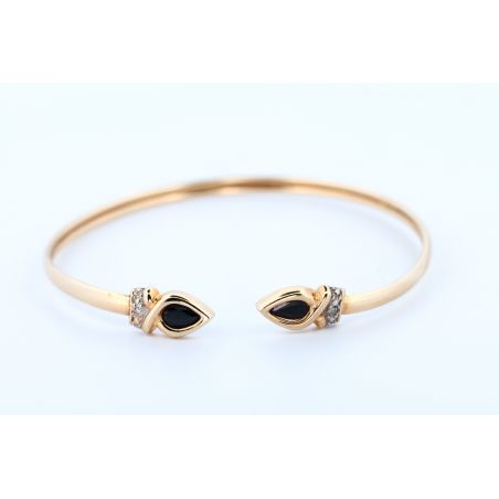 SZAFIRY DIAMENTY ZŁOTO 375 BRANSOLETKA