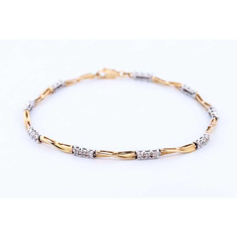 DIAMENTY ZŁOTO 375 BRANSOLETKA