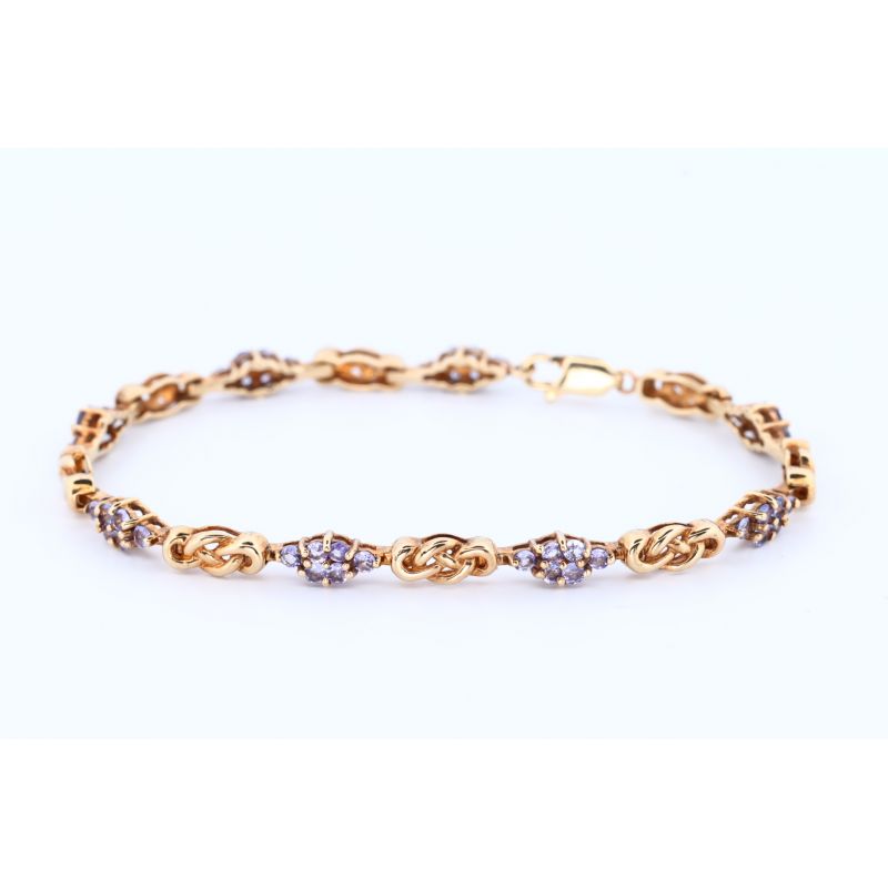 TANZANITY ZŁOTO 375 BRANSOLETKA