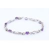 AMETYSTY DIAMENTY ZŁOTO 375 BRANSOLETKA