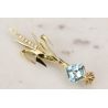 TOPAZ DIAMENTY ZŁOTO 750 BROSZKA