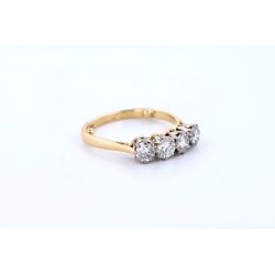 DIAMENTY 1,0 CT ZŁOTO 750 PIERŚCIONEK 1987r ROZMIAR 16