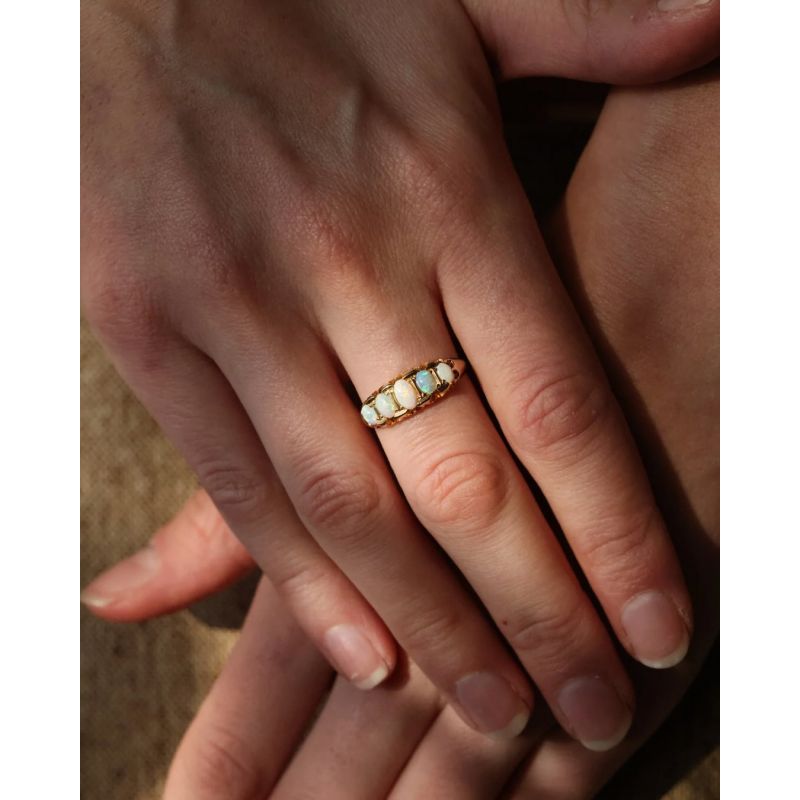 OPAL 0,37 CT ZŁOTO 750 PIERŚCIONEK ROZMIAR 14