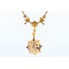 PERŁY DIAMENT ZŁOTO 750 NASZYJNIK ZAWIESZKA BROSZKA
