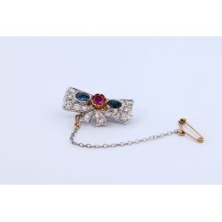 RUBIN SZAFIRY DIAMENTY PLATYNA 950 BROSZKA
