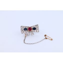 RUBIN SZAFIRY DIAMENTY PLATYNA 950 BROSZKA