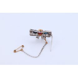 RUBIN SZAFIRY DIAMENTY PLATYNA 950 BROSZKA