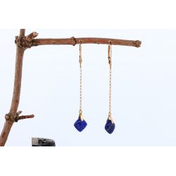 LAPIS LAZULI ZŁOTO 375 KOLCZYKI