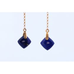 LAPIS LAZULI ZŁOTO 375 KOLCZYKI