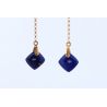 LAPIS LAZULI ZŁOTO 375 KOLCZYKI