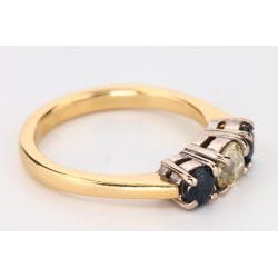 SZAFIRY DIAMENT ZŁOTO 750 PIERŚCIONEK ROZMIAR 12 CERTYFIKAT