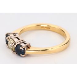 SZAFIRY DIAMENT ZŁOTO 750 PIERŚCIONEK ROZMIAR 12 CERTYFIKAT