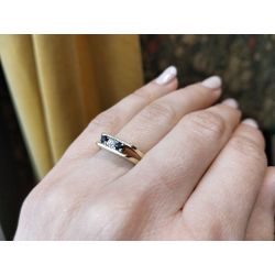 SZAFIRY DIAMENT ZŁOTO 750 PIERŚCIONEK 1970r ROZMIAR 11 CERTYFIKAT