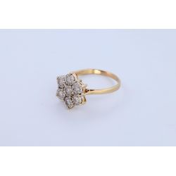 DIAMENTY 0,50 CT ZŁOTO 375 PIERŚCIONEK ROZMIAR 18