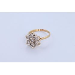 DIAMENTY 0,50 CT ZŁOTO 375 PIERŚCIONEK ROZMIAR 18