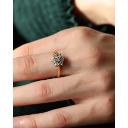 DIAMENTY 0,50 CT ZŁOTO 750 PIERŚCIONEK ROZMIAR 14