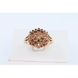 BROWN DIAMENTY 1,30 CT ZŁOTO 375 PIERŚCIONEK ROZMIAR 22