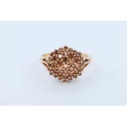 BROWN DIAMENTY 1,30 CT ZŁOTO 375 PIERŚCIONEK ROZMIAR 22