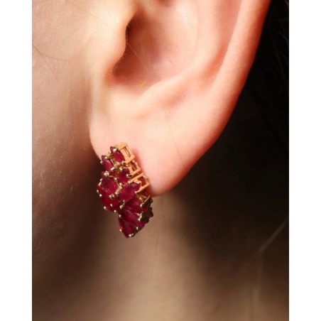 RUBINY 7,12 CT ZŁOTO 375 KOLCZYKI