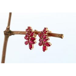 RUBINY 7,12 CT ZŁOTO 375 KOLCZYKI
