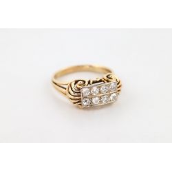 DIAMENTY 0,48 CT ZŁOTO 585 PIERŚCIONEK ROZMIAR 19