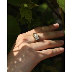DIAMENTY 0,48 CT ZŁOTO 585 PIERŚCIONEK ROZMIAR 19