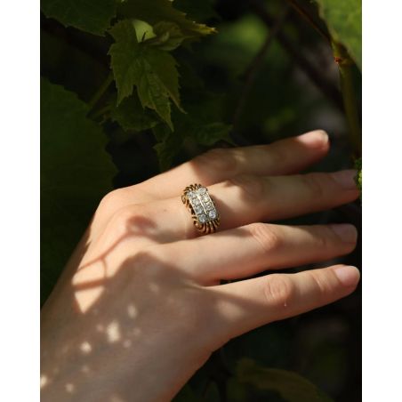 DIAMENTY 0,48 CT ZŁOTO 585 PIERŚCIONEK ROZMIAR 19