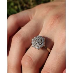 DIAMENTY 1,10 CT ZŁOTO 750 PIERŚCIONEK ROZMIAR 16