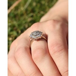 DIAMENTY 1,10 CT ZŁOTO 750 PIERŚCIONEK ROZMIAR 16