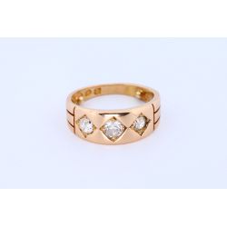 DIAMENTY 0,45CT ZŁOTO 750 PIERŚCIONEK 1886r ROZMIAR 10