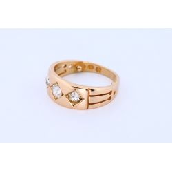 DIAMENTY 0,45CT ZŁOTO 750 PIERŚCIONEK 1886r ROZMIAR 10