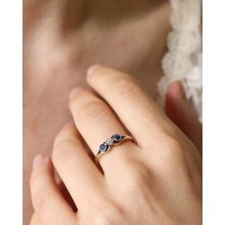 SZAFIRY DIAMENT ZŁOTO 750 PIERŚCIONEK ROZMIAR 14