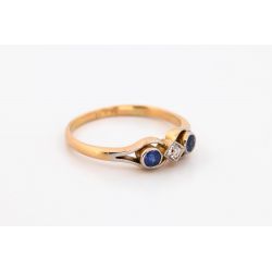 SZAFIRY DIAMENT ZŁOTO 750 PIERŚCIONEK ROZMIAR 14