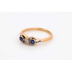 SZAFIRY DIAMENT ZŁOTO 750 PIERŚCIONEK ROZMIAR 14