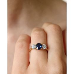 SZAFIR DIAMENTY ZŁOTO 750 PIERŚCIONEK ROZMIAR 10