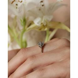 DIAMENT 0,10 CT ZŁOTO 750 PIERŚCIONEK ROZMIAR 14