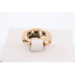 SZAFIRY 0,12 CT ZŁOTO 375 PIERŚCIONEK ROZMIAR 15