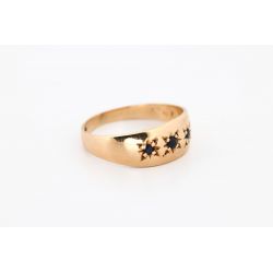 SZAFIRY 0,12 CT ZŁOTO 375 PIERŚCIONEK ROZMIAR 15