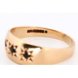 SZAFIRY 0,12 CT ZŁOTO 375 PIERŚCIONEK ROZMIAR 15