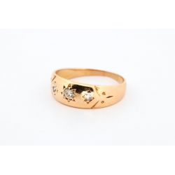 DIAMENTY 0,15CT ZŁOTO 750 PIERŚCIONEK 1900r ROZMIAR 15
