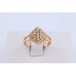DIAMENTY 0,31CT ZŁOTO 750 PIERŚCIONEK ROZMIAR 10